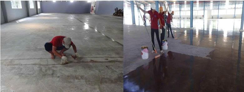 xử lí vết nứt sàn bê tông trước khi sơn lót epoxy